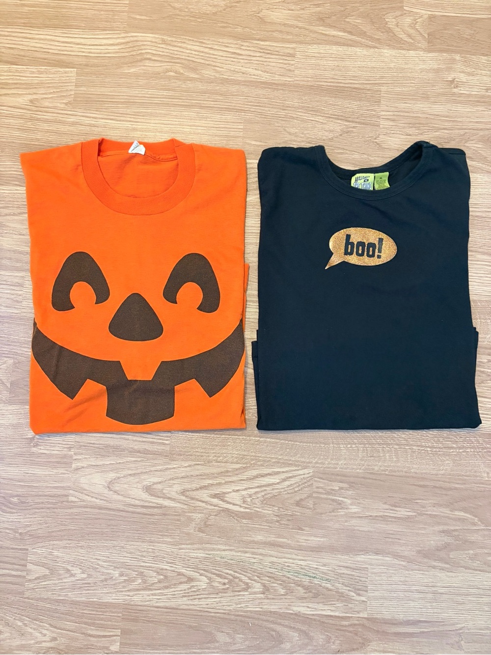 Halloween Pumpkin & 'Boo!' T-Shirt Set